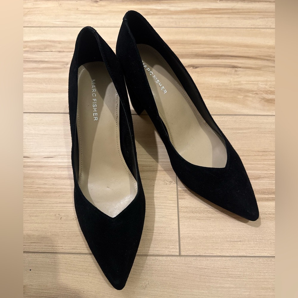 Marc Fisher Black Suede Heels